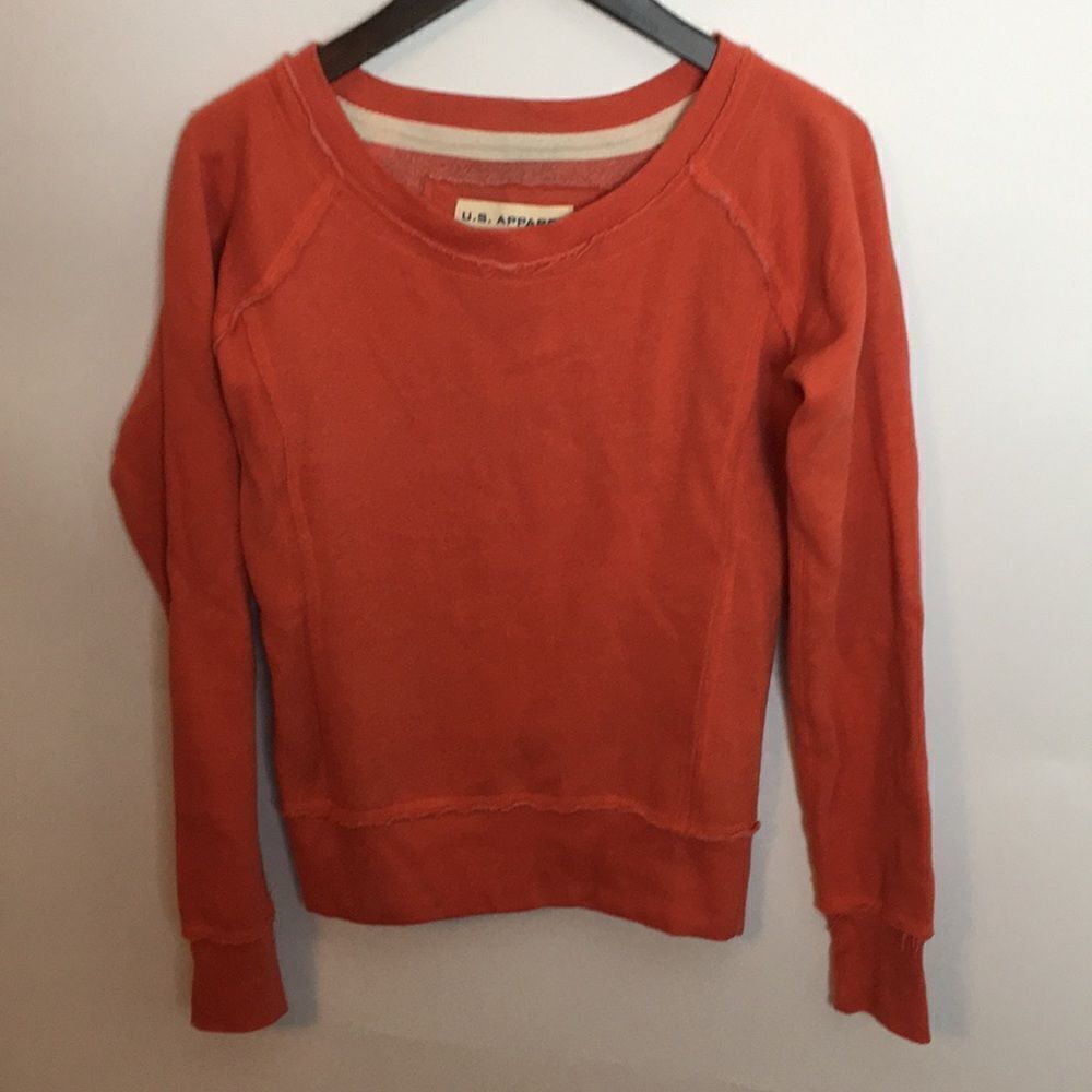 U.S. Apparel Raglan Raw Edge lightweight Sweatshirt Sz Medium
